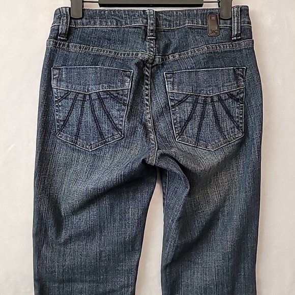 JAG Jeans Women's Size 2 Mid Rise Flare Leg Dark Wash Denim Wide Bell Bottoms - Picture 7 of 16